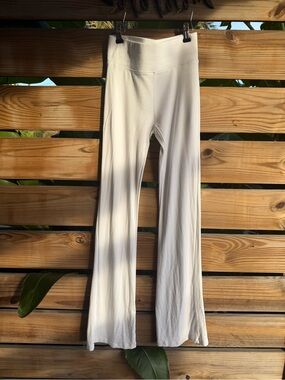 Cream Flare Leggings - Soft Stretch Bottoms